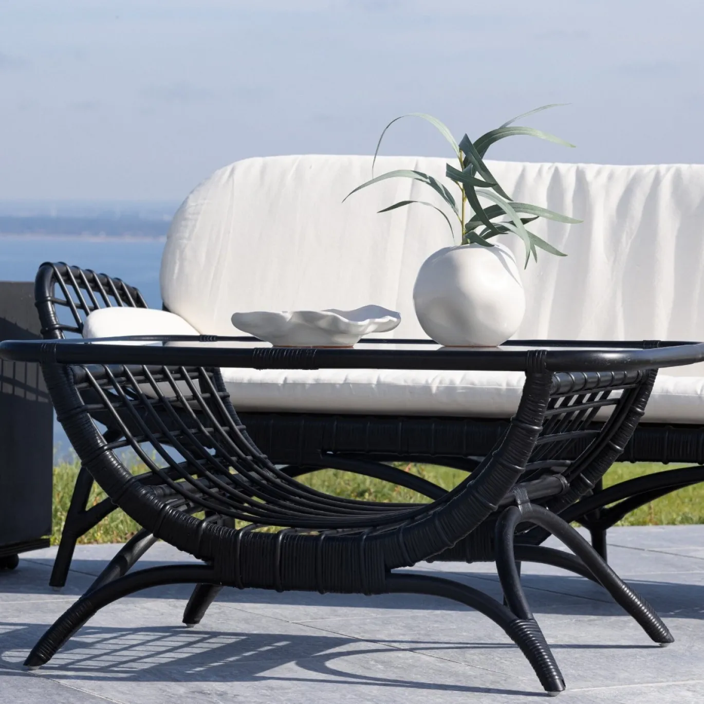 Fjôrd Salontafel Moana Zwart Rotan Glas