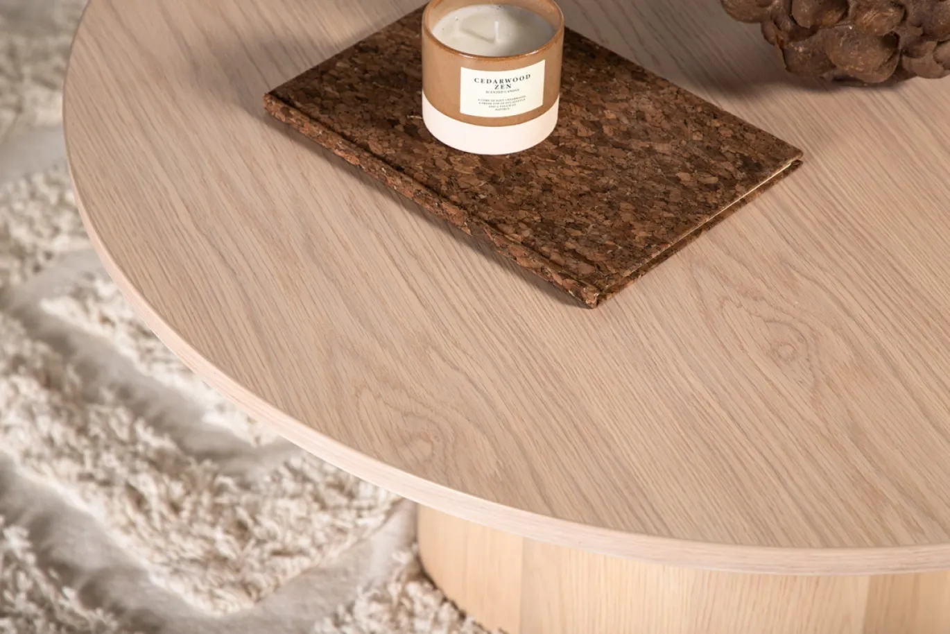Fjôrd Salontafel Olivia Whitewash Fineer Ø80cm
