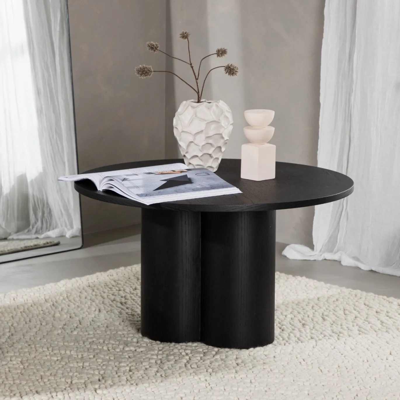 Fjôrd Salontafel Olivia Zwart Fineer Ø80cm