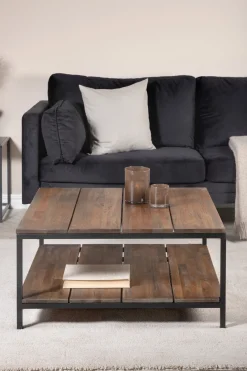 Fjôrd Salontafel Padang Zwart Teak 80x80x40cm