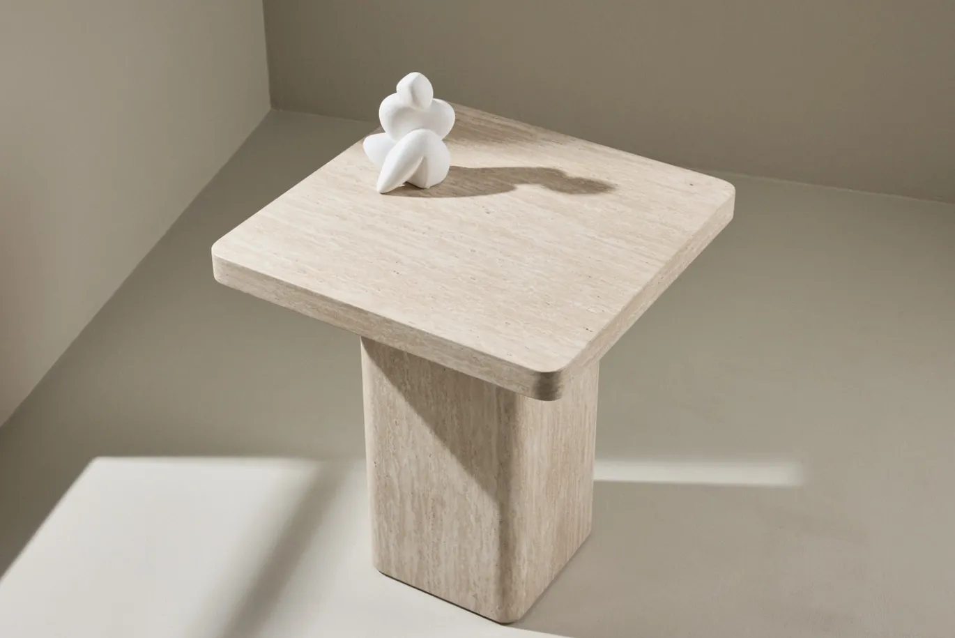 Fjôrd Salontafel Qvart Beige Travertinlook 50x50cm