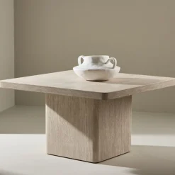 Fjôrd Salontafel Qvart Beige Travertinlook 80x80cm