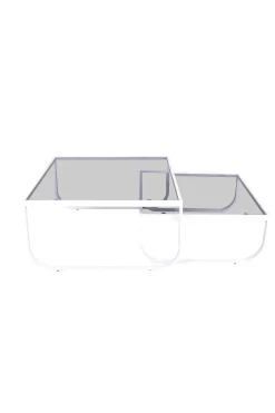 Fjôrd Salontafel Rocker Set Of 2 Wit Smokey Glas
