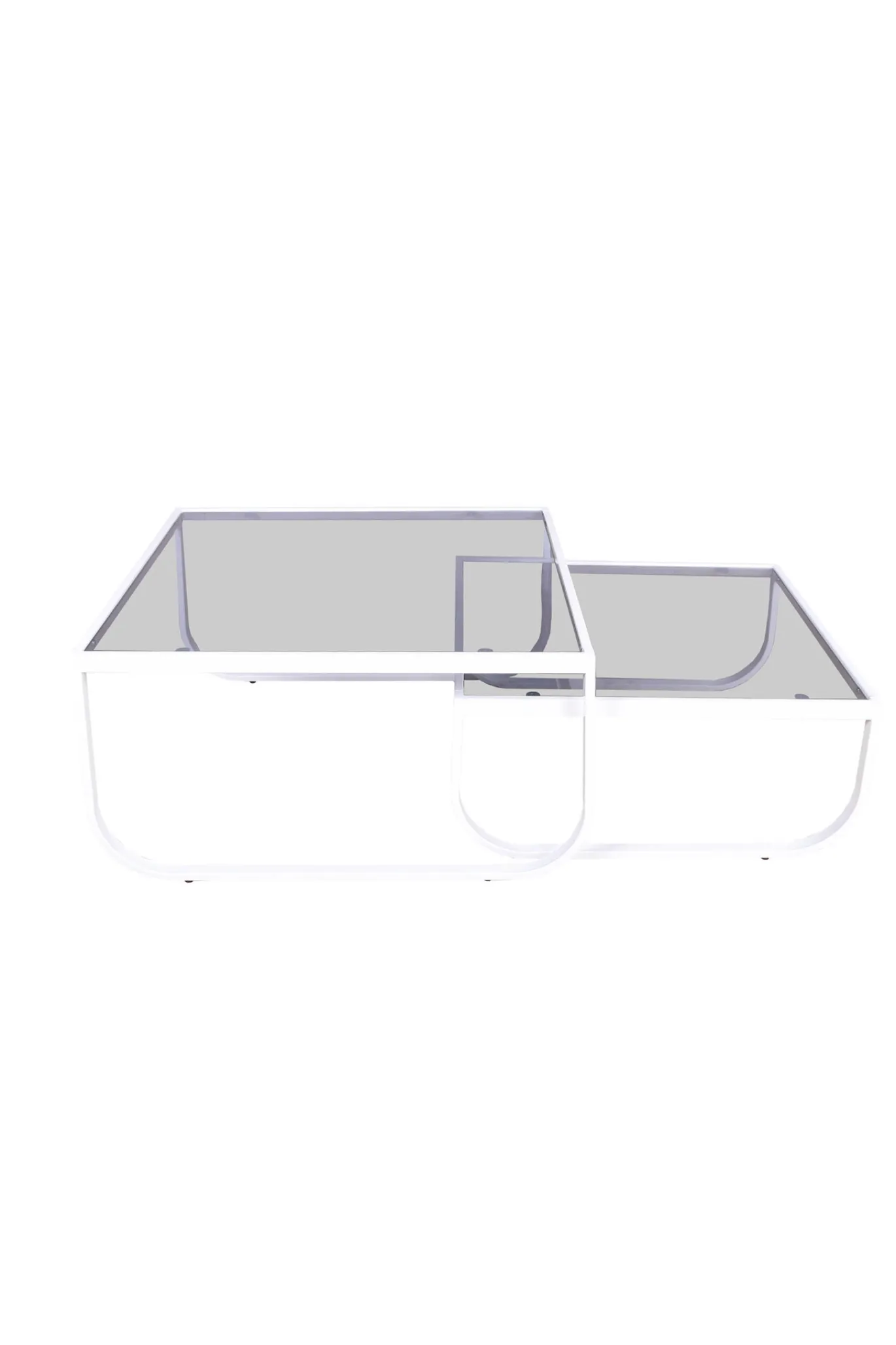 Fjôrd Salontafel Rocker Set Of 2 Wit Smokey Glas