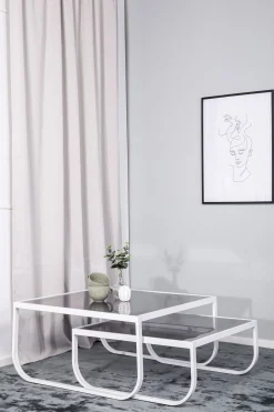 Fjôrd Salontafel Rocker Set Of 2 Wit Smokey Glas