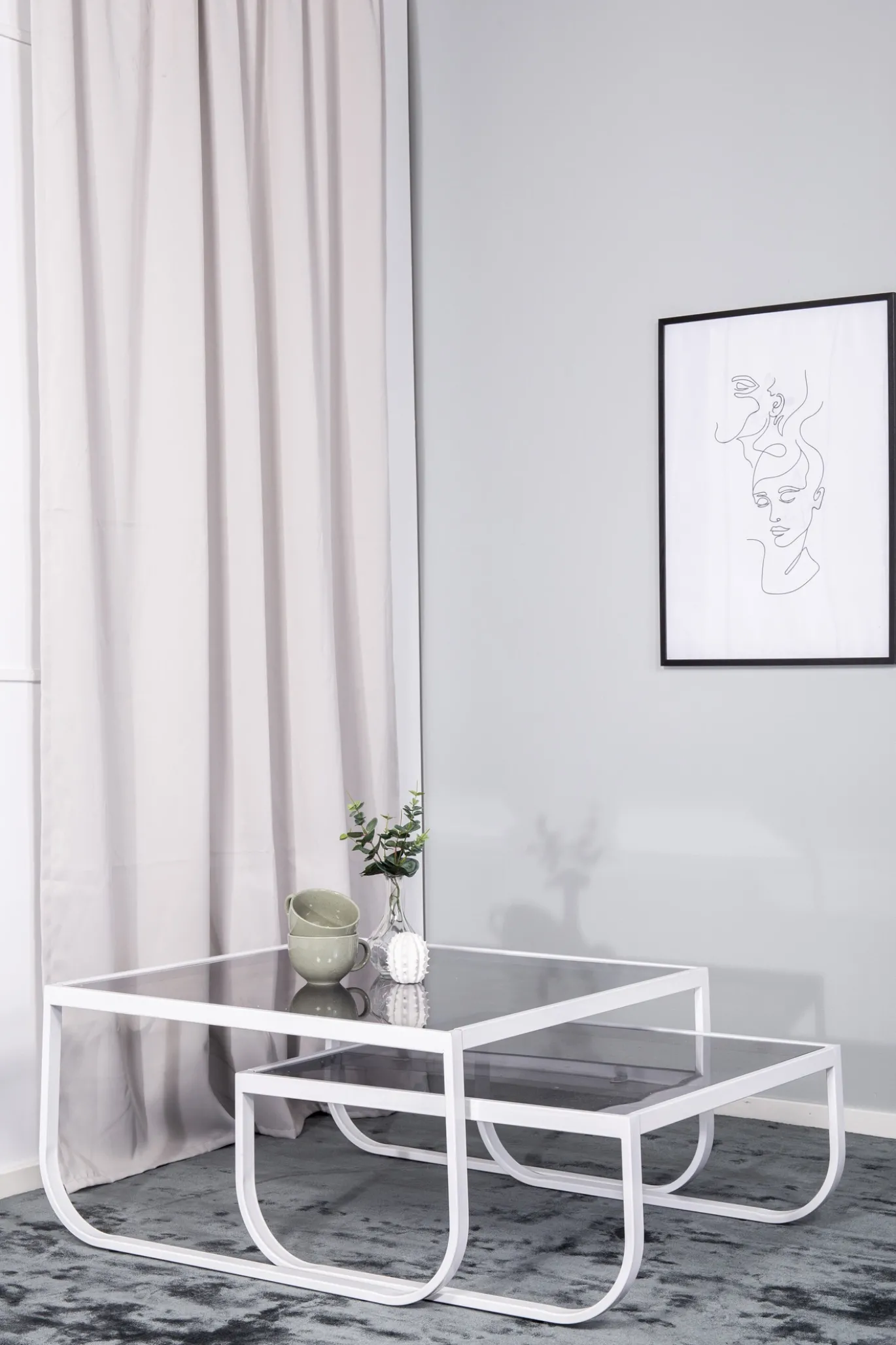 Fjôrd Salontafel Rocker Set Of 2 Wit Smokey Glas