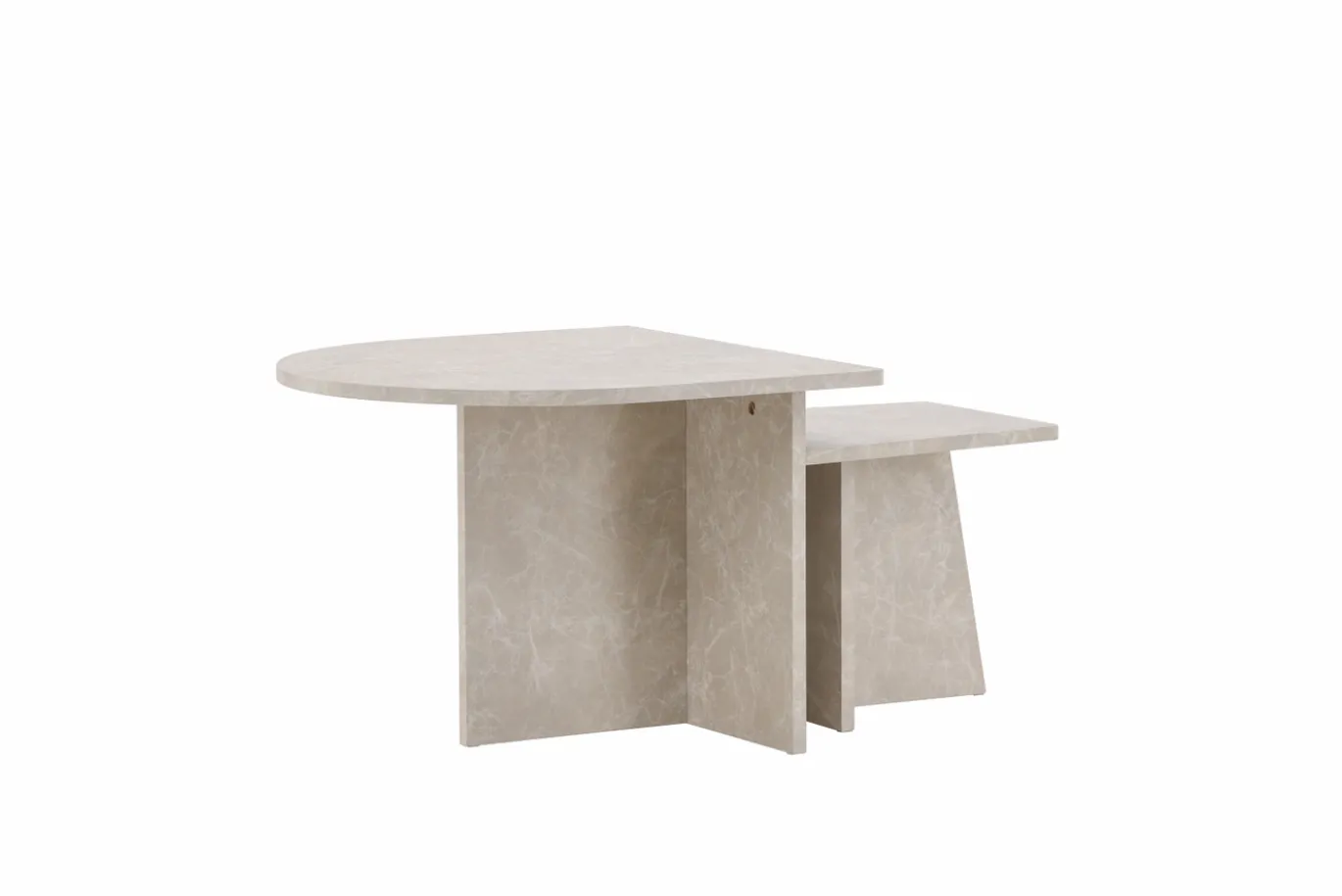 Fjôrd Salontafel Sala 60x60cm en 40x40cm Marmerlook
