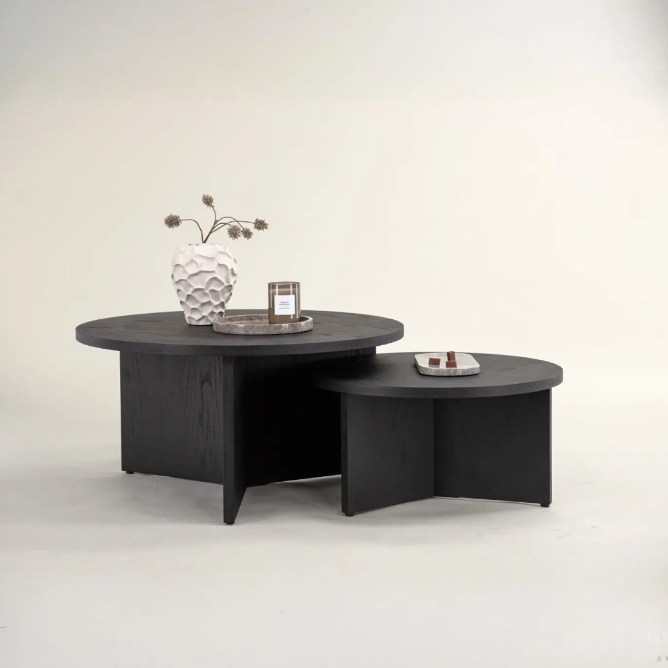 Fjôrd Salontafel Set Saltö Zwart MDF