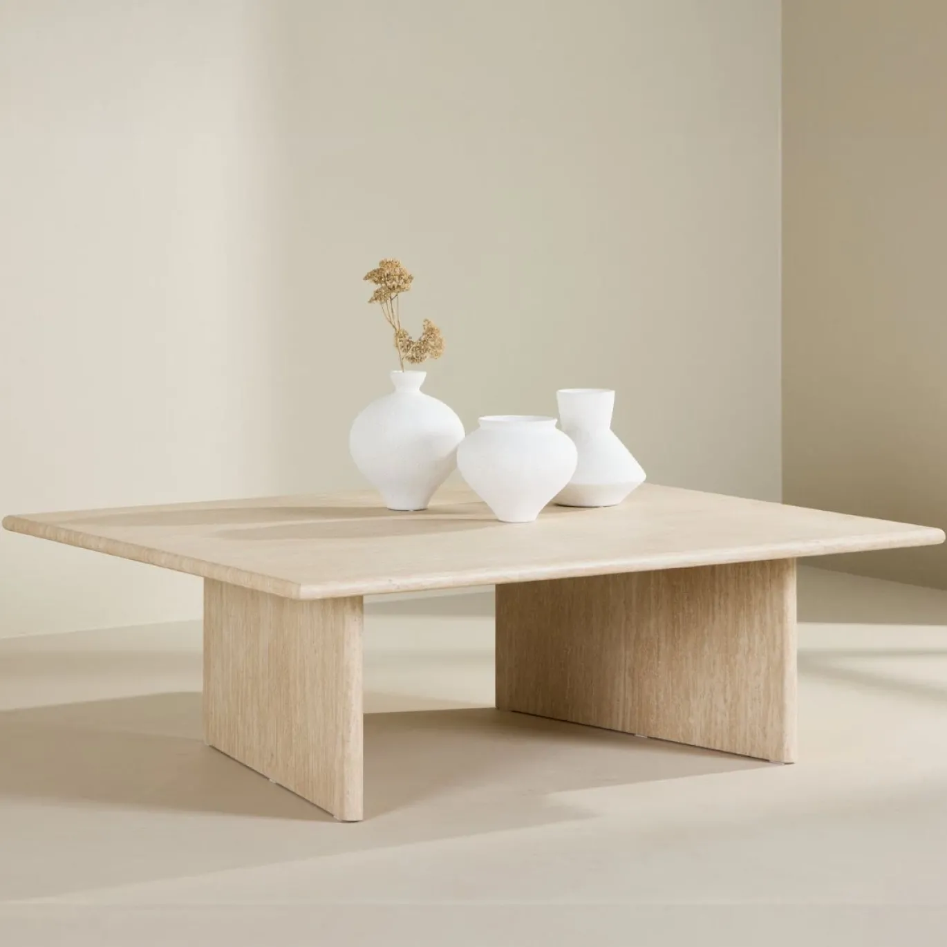 Fjôrd Salontafel Skagen Beige Travertinlook 120x100cm