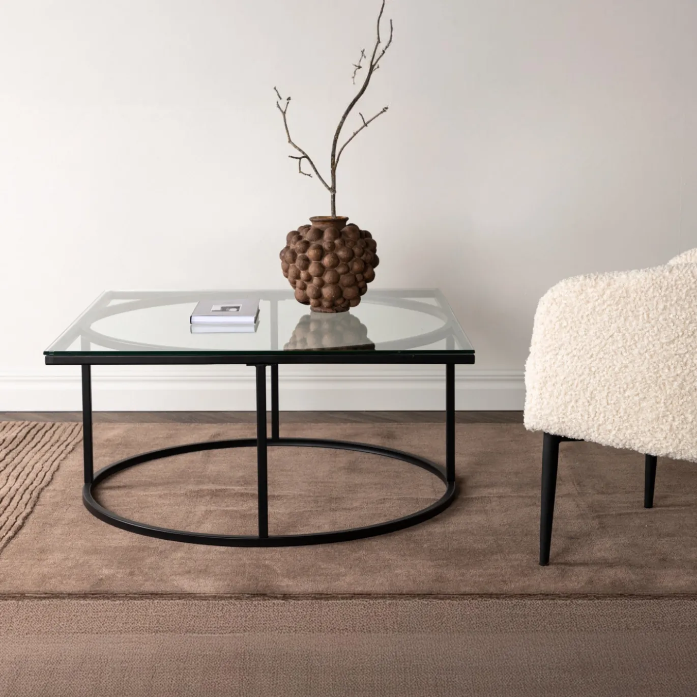 Fjôrd Salontafel Skanör Zwart met Helder Glas