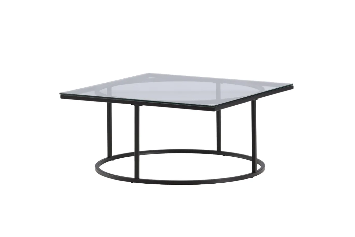 Fjôrd Salontafel Skanör Zwart met Helder Glas