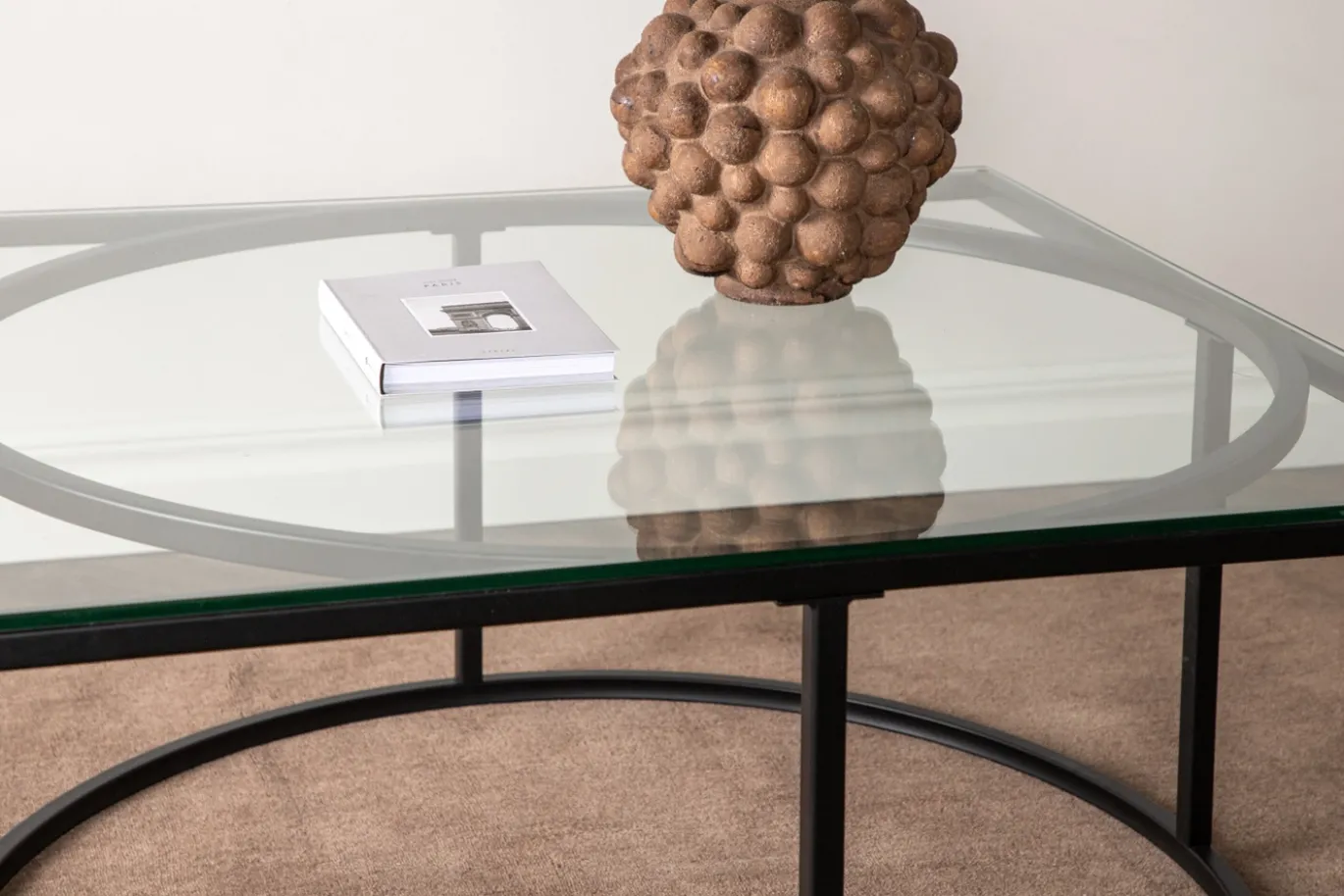 Fjôrd Salontafel Skanör Zwart met Helder Glas