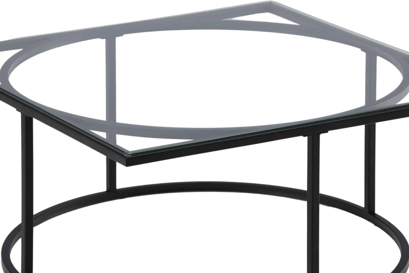 Fjôrd Salontafel Skanör Zwart met Helder Glas