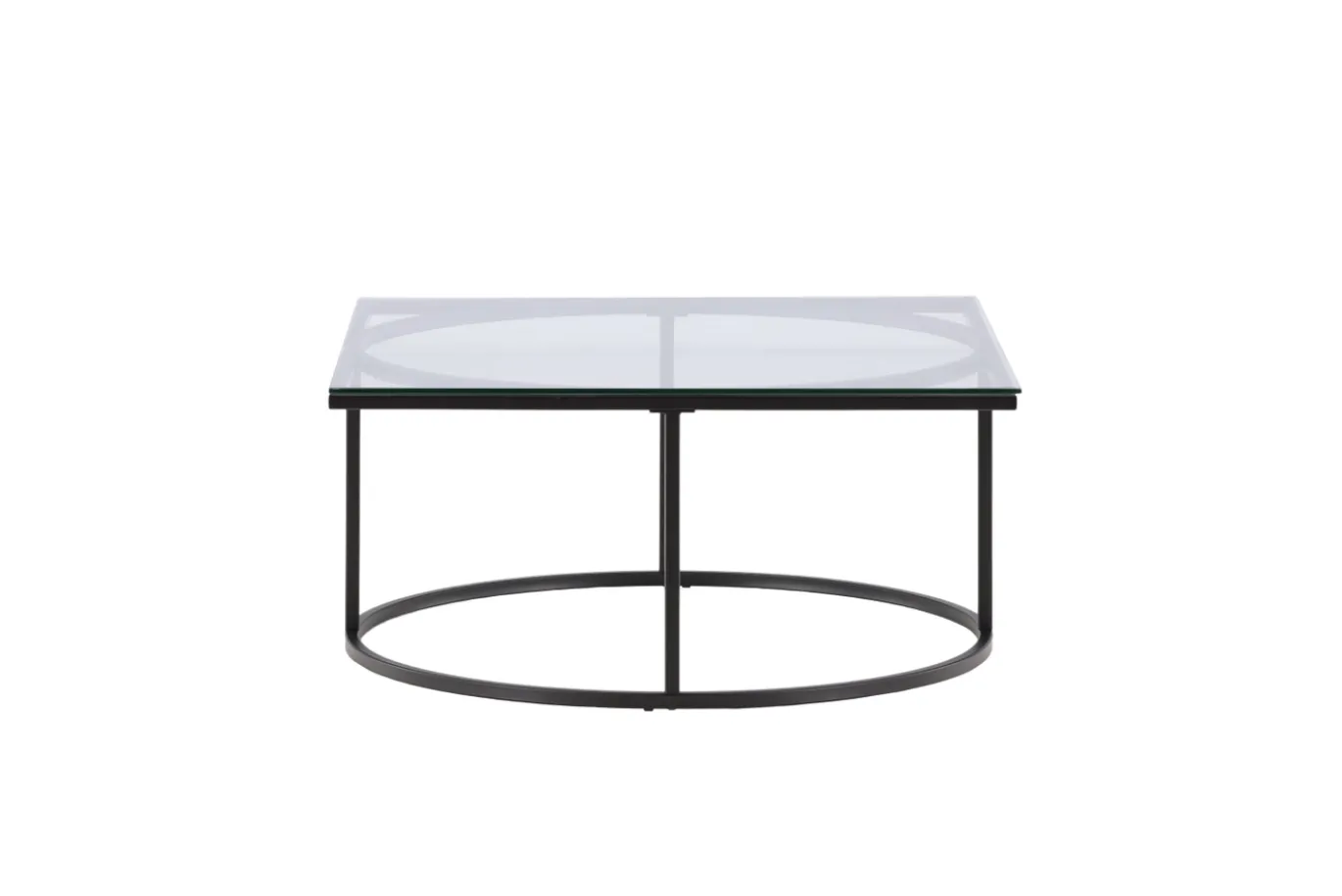 Fjôrd Salontafel Skanör Zwart met Helder Glas