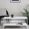 Fjôrd Salontafel Staal Wit 43x102cm