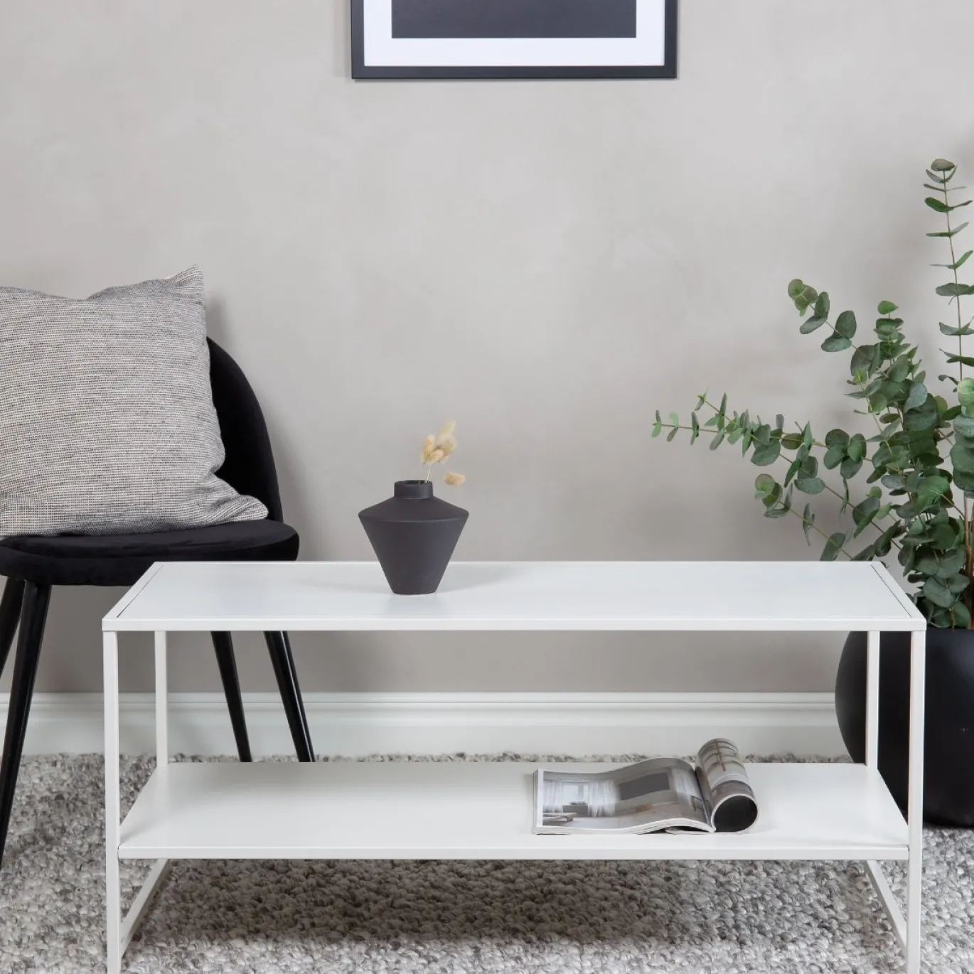 Fjôrd Salontafel Staal Wit 43x102cm