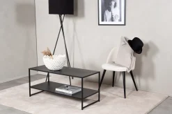 Fjôrd Salontafel Staal Zwart 43x102cm