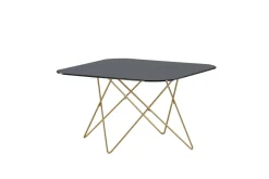 Fjôrd Salontafel Tristar Brushed Brass Zwart Glas Marmer