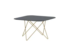 Fjôrd Salontafel Tristar Brushed Brass Zwart Glas Marmer