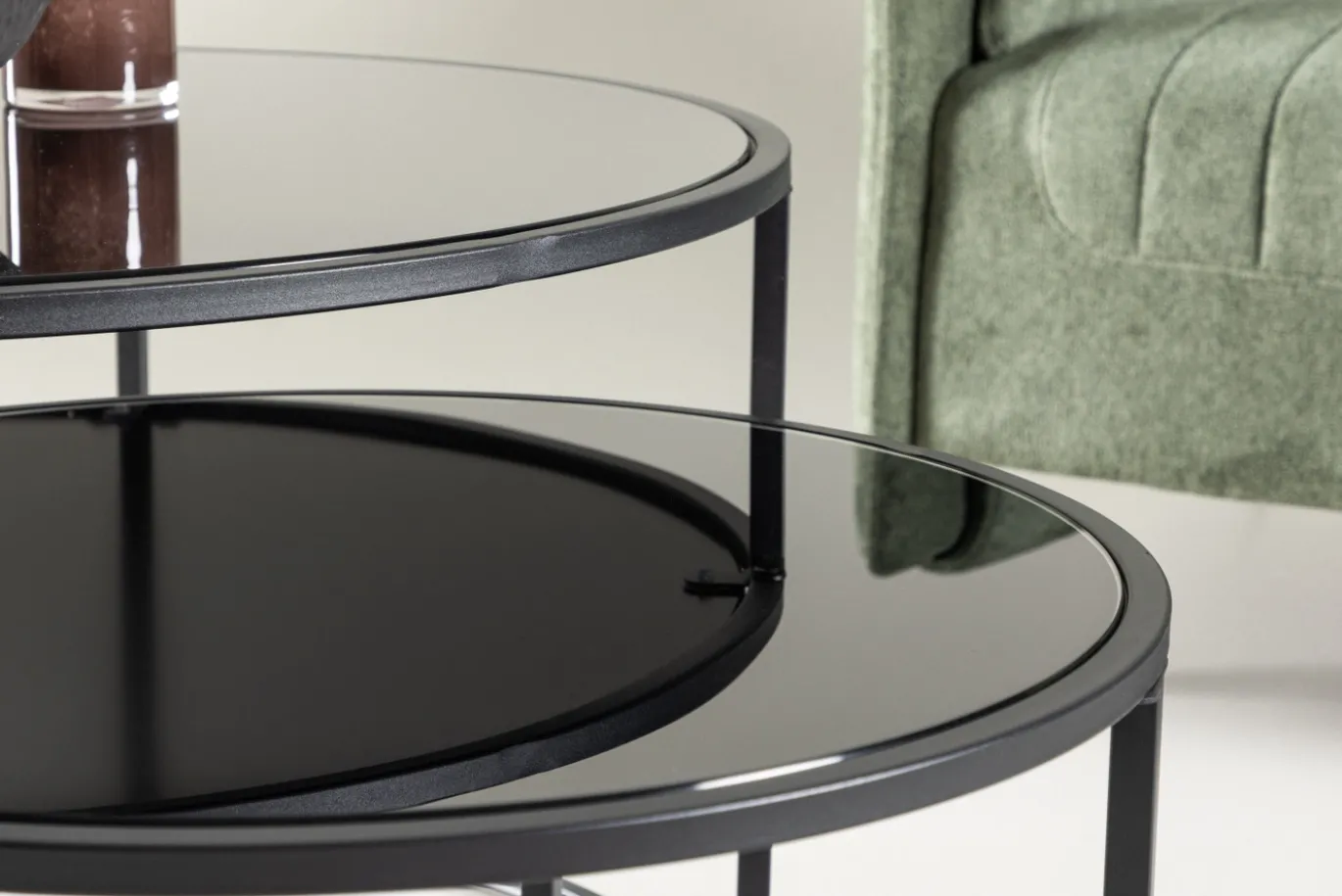 Fjôrd Salontafel Twin Ø79,5+ø59,5cm Zwart