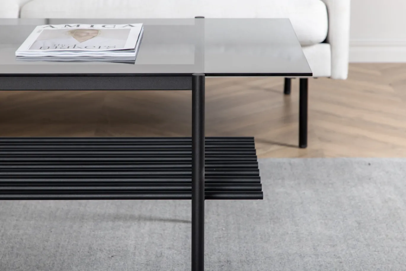 Fjôrd Salontafel Von Zwart Smoked Glas