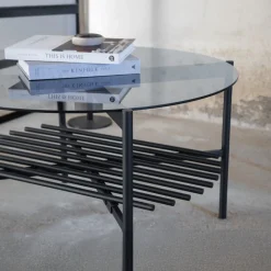 Fjôrd Salontafel Von Zwart Smoked Glas Ø80cm