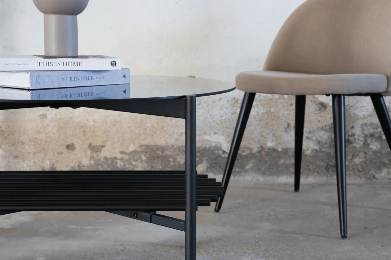 Fjôrd Salontafel Von Zwart Smoked Glas Ø80cm