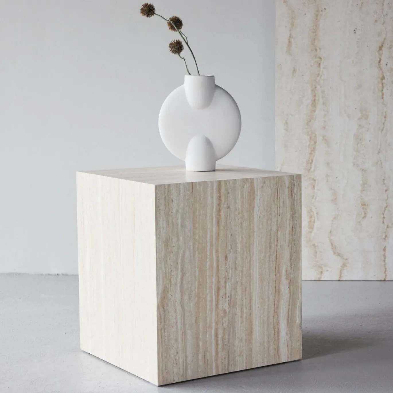 Fjôrd Salontafel York Beige Travertinlook 40x40cm