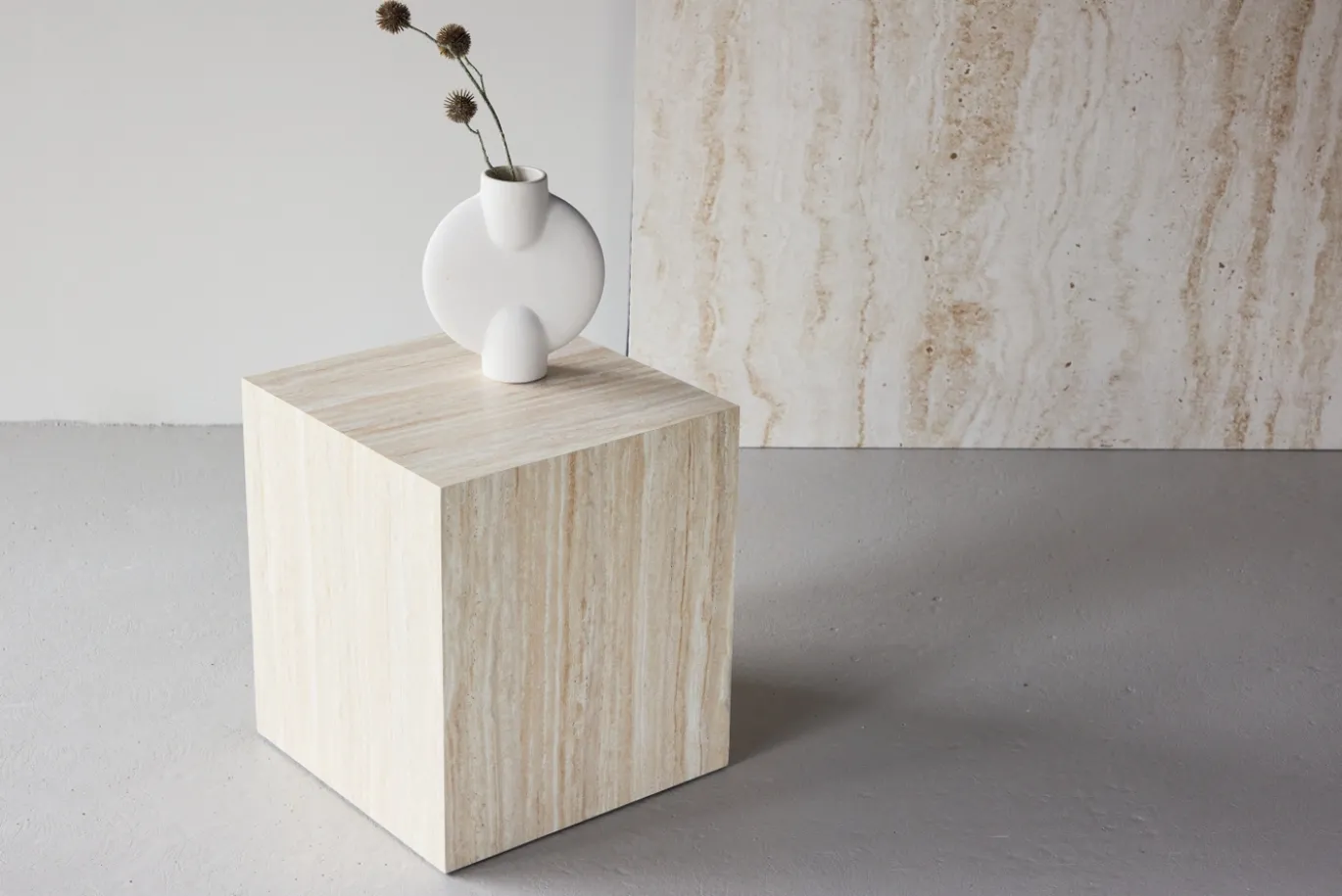 Fjôrd Salontafel York Beige Travertinlook 40x40cm