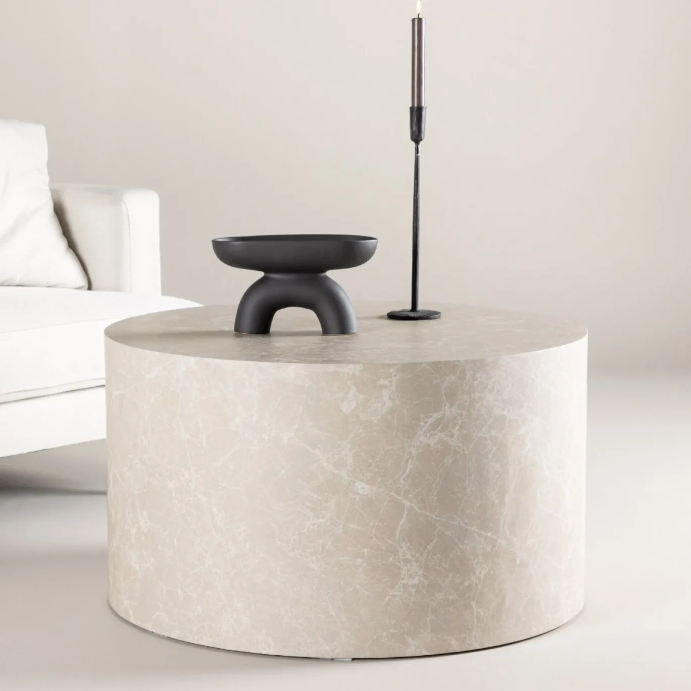 Fjôrd Salontafel York Ø80cm Beige