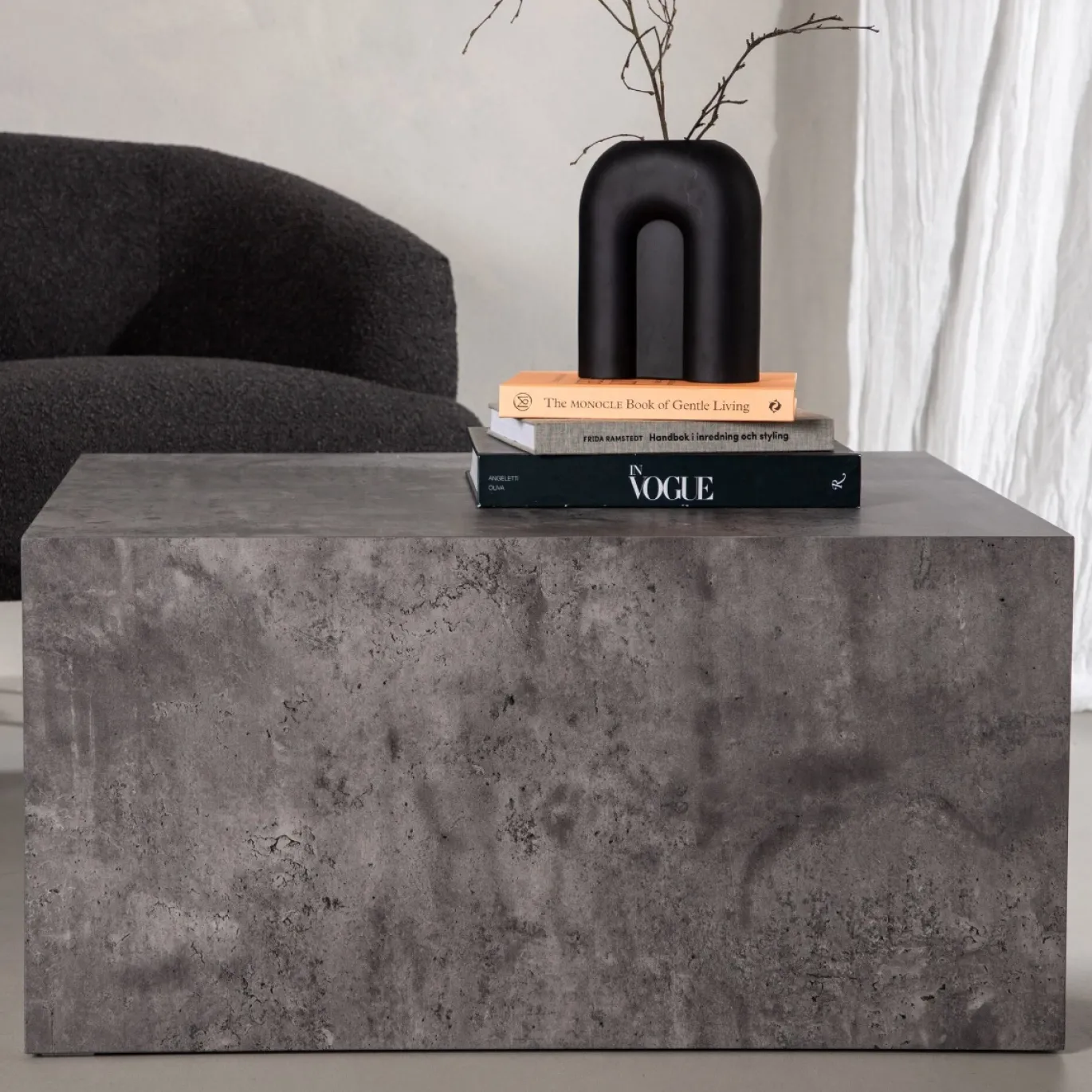 Fjôrd Salontafel York Grijs Marmerlook Mdf 60x80cm