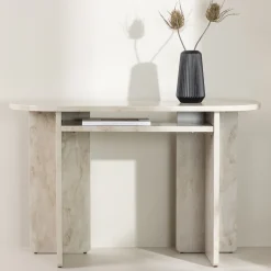 Fjôrd Sidetable Ålesund Marmerlook Beige