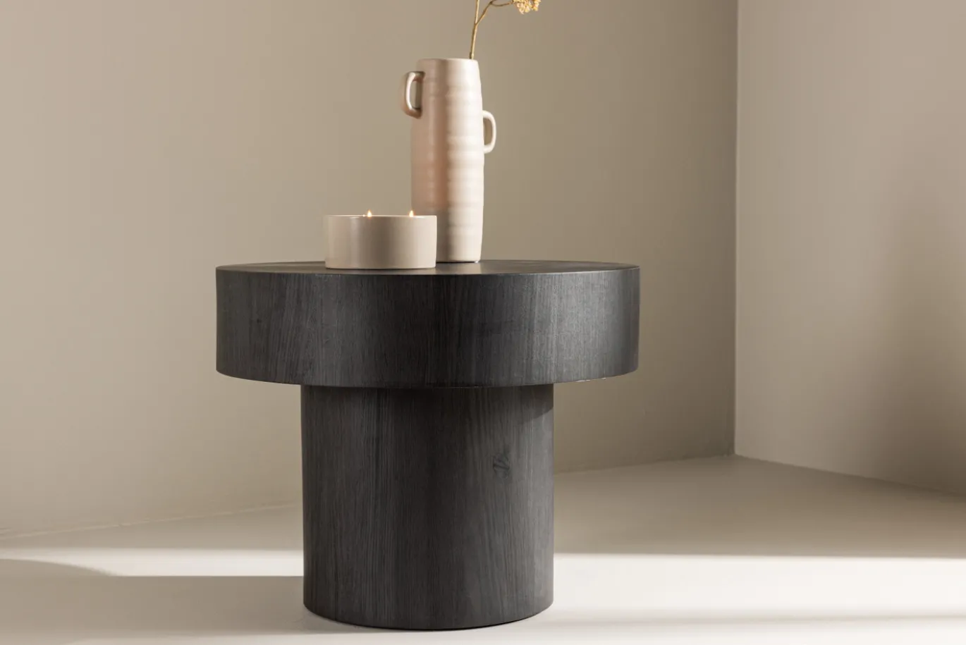 Fjôrd Sidetable Malung ⌀50cm Zwart