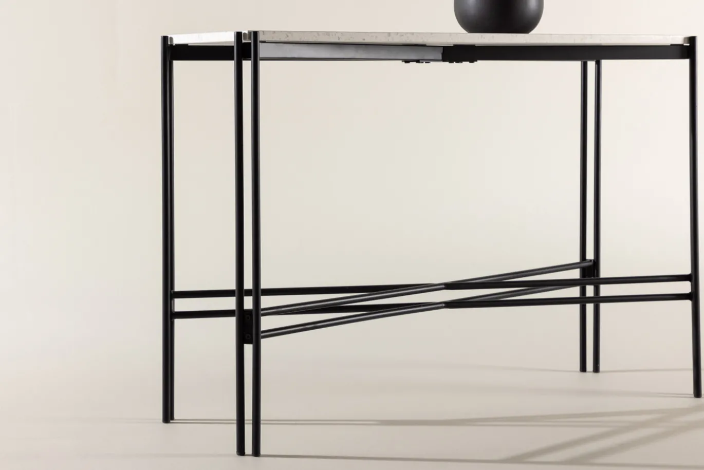 Fjôrd Sidetable Razzia 110x30x75cm Wit Terazzo