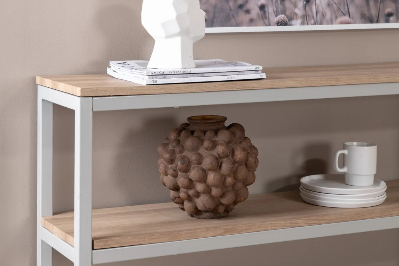 Fjôrd Sidetable Rise Dubbel Grijs Ash 110x30x70cm