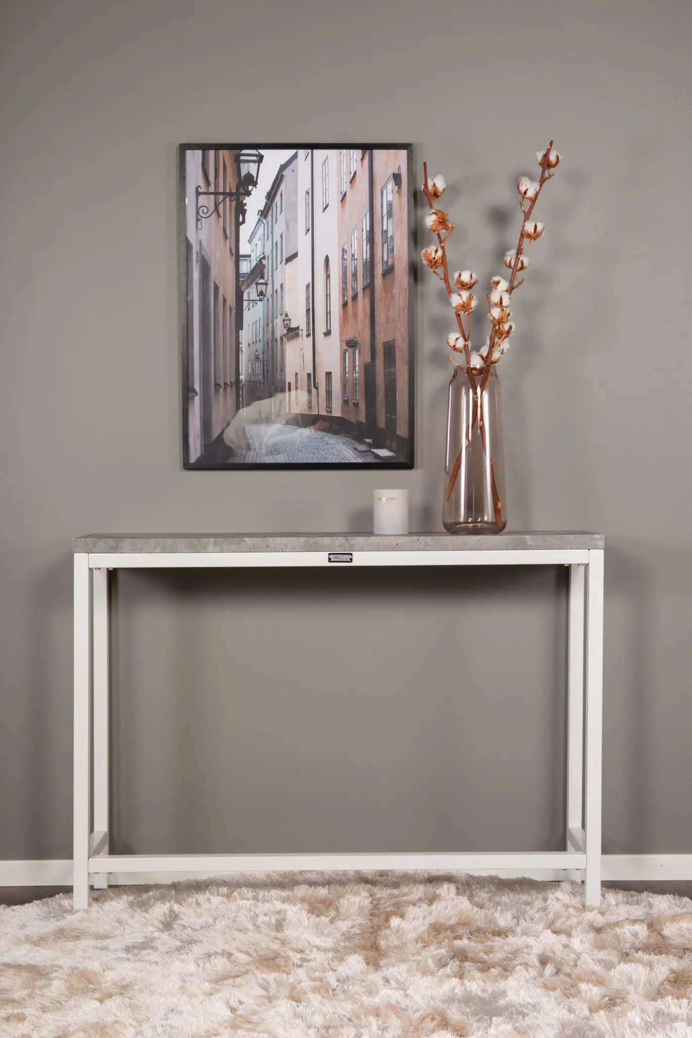 Fjôrd Sidetable Rise Wit/Betonlook 110x30x80cm