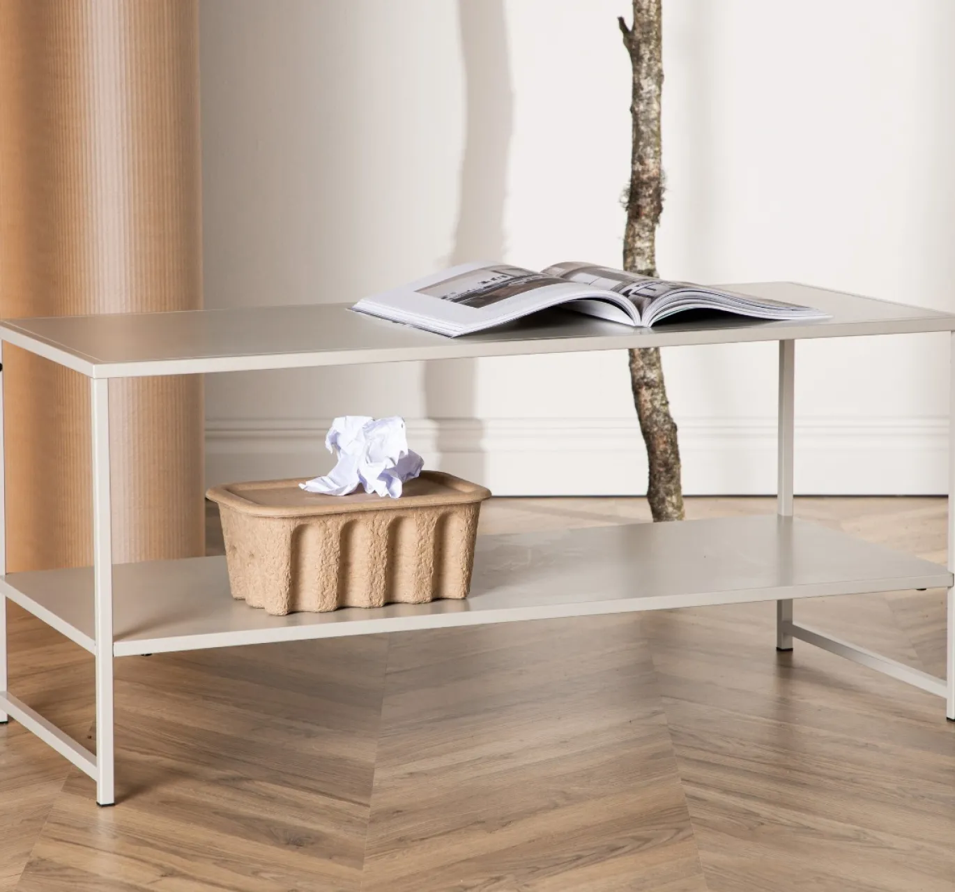 Fjôrd Sidetable Staal Beige