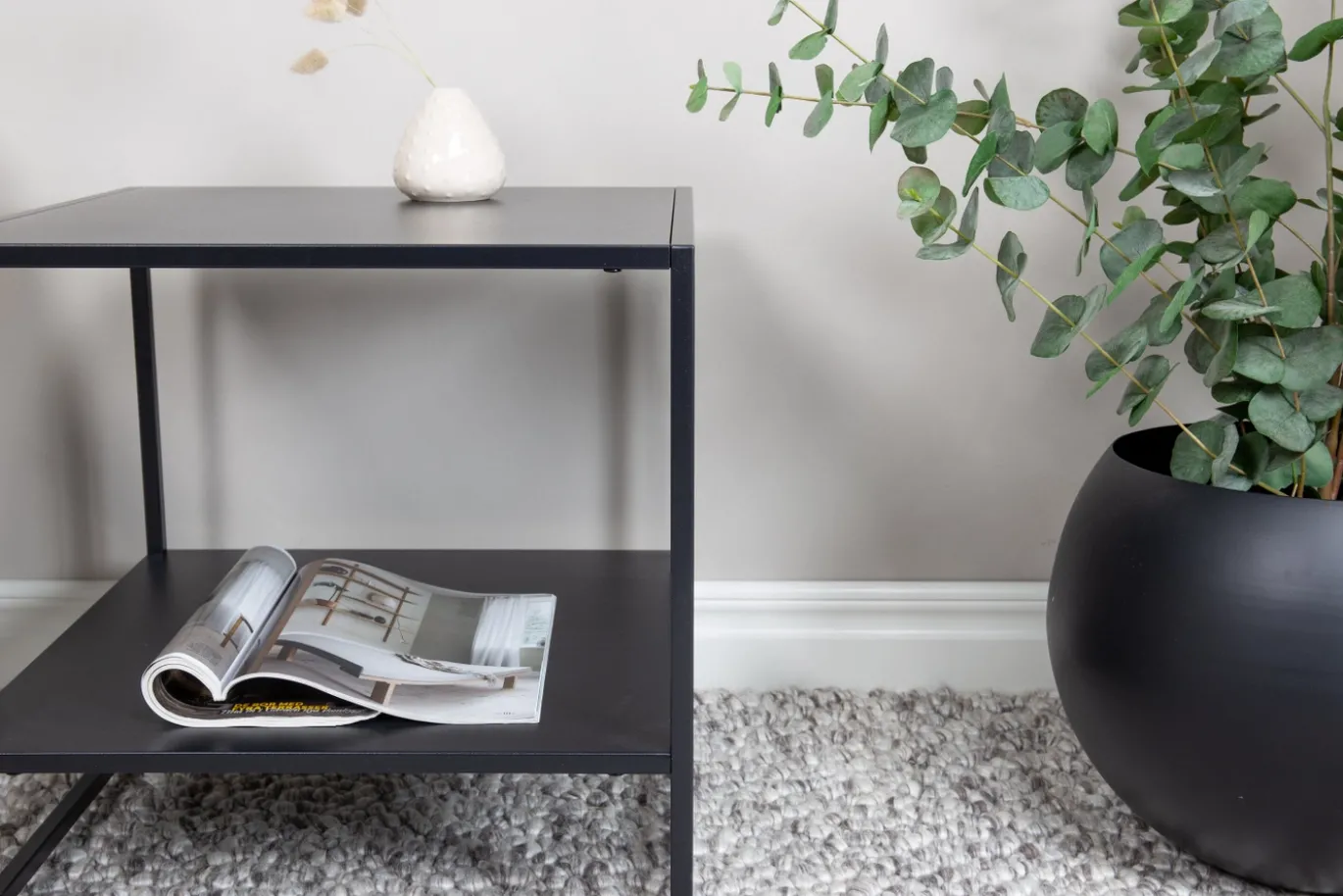 Fjôrd Sidetable Staal Zwart 50x50cm