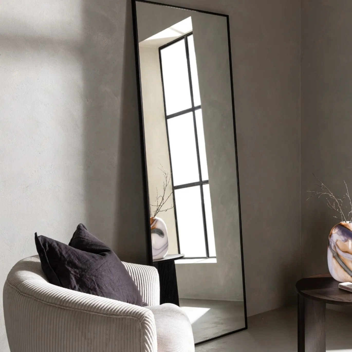 Fjôrd Staande Spiegel Dalton 193cm Zwart