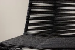Fjôrd Stapelbare Tuinstoel Lindos Zwart Aluminium Touw