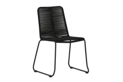 Fjôrd Stapelbare Tuinstoel Lindos Zwart Aluminium Touw