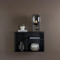 Fjôrd Tafellamp Altair Metaal Zwart Glas Amber