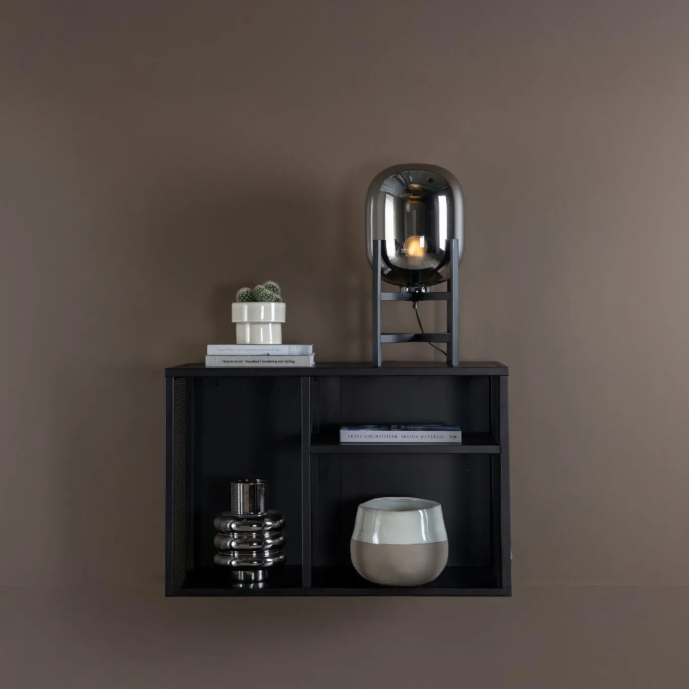 Fjôrd Tafellamp Altair Metaal Zwart Glas Amber