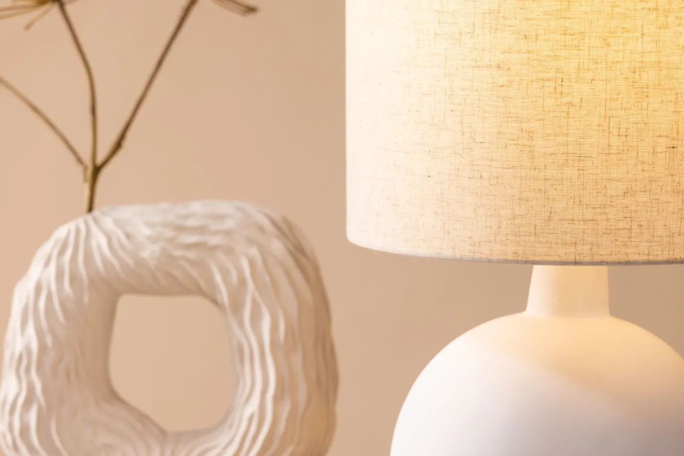 Fjôrd Tafellamp Torcello Wit Linnen