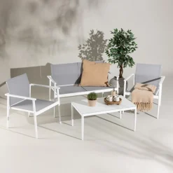 Fjôrd Tuinset Break Wit/Grijs Aluminium/Textiel