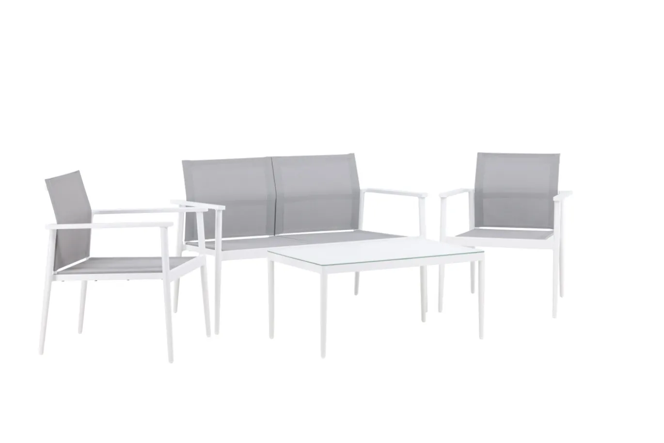 Fjôrd Tuinset Break Wit/Grijs Aluminium/Textiel