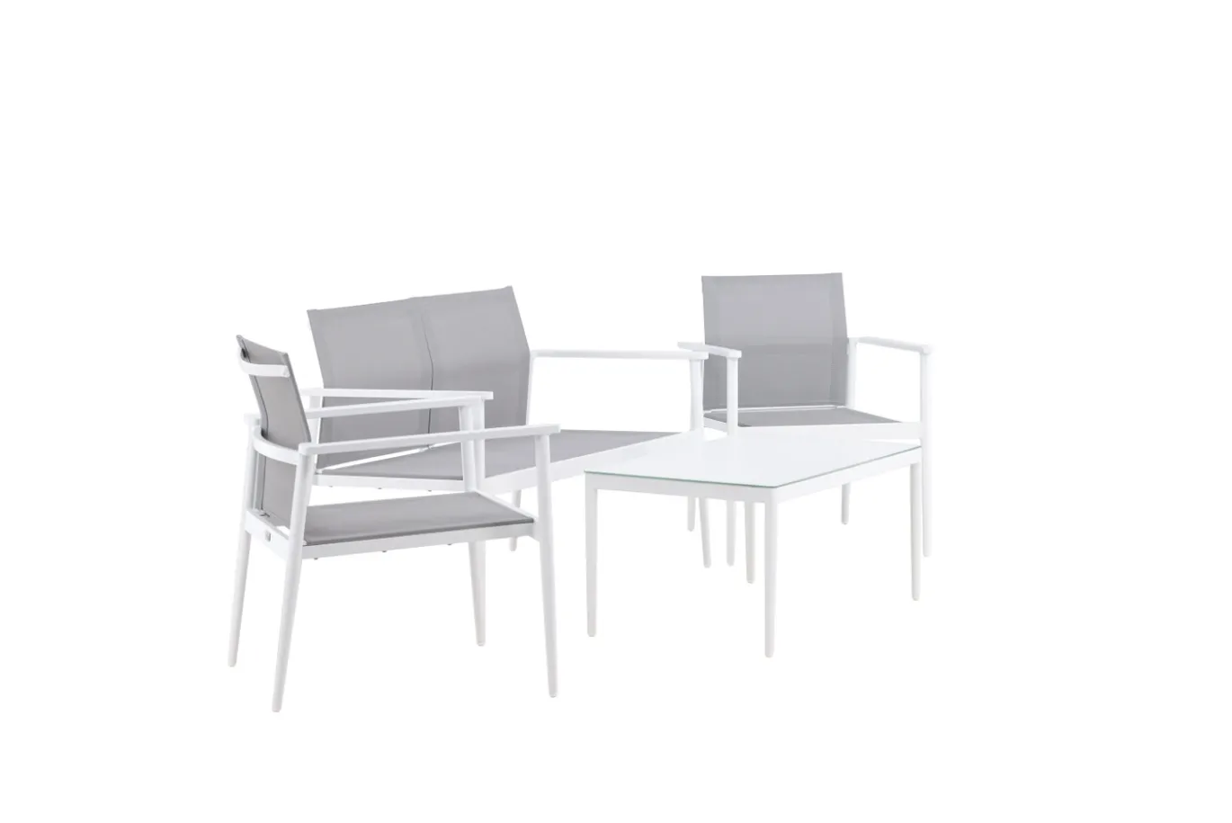 Fjôrd Tuinset Break Wit/Grijs Aluminium/Textiel