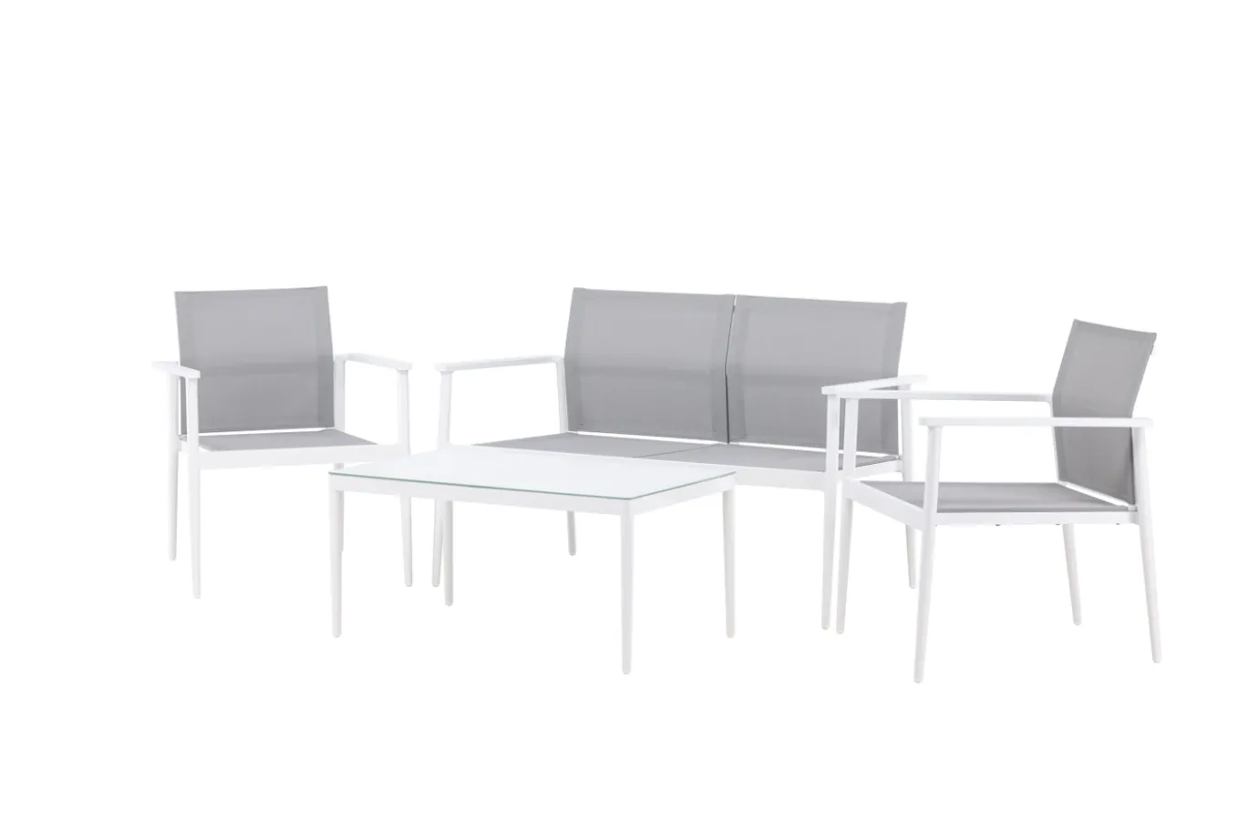 Fjôrd Tuinset Break Wit/Grijs Aluminium/Textiel