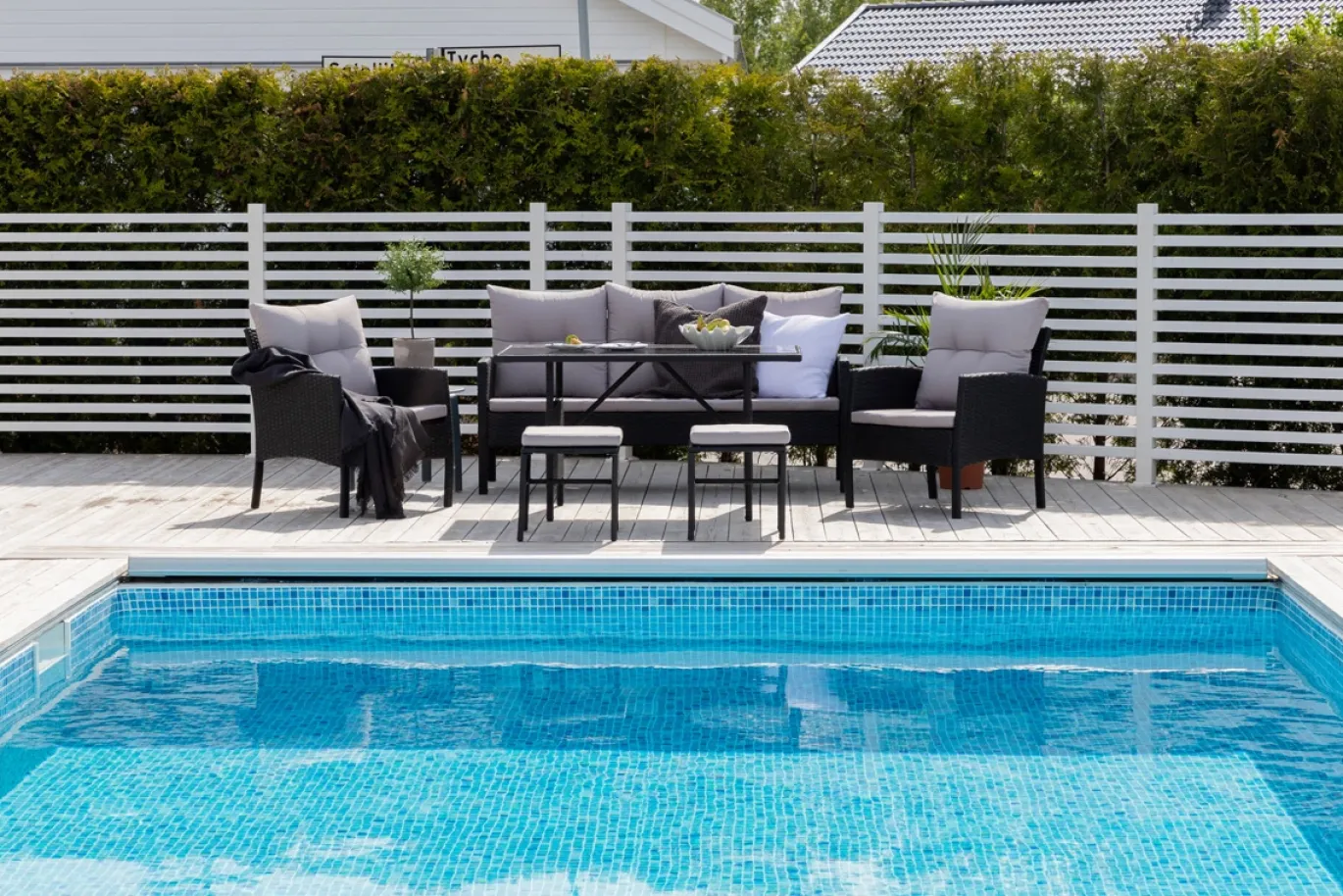 Fjôrd Tuinset Knock Set Zwart Wicker Grijs