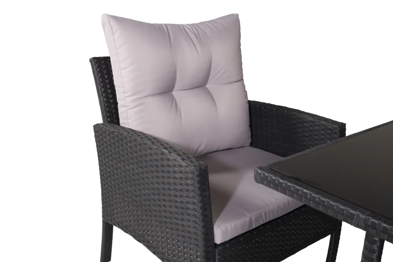 Fjôrd Tuinset Knock Set Zwart Wicker Grijs